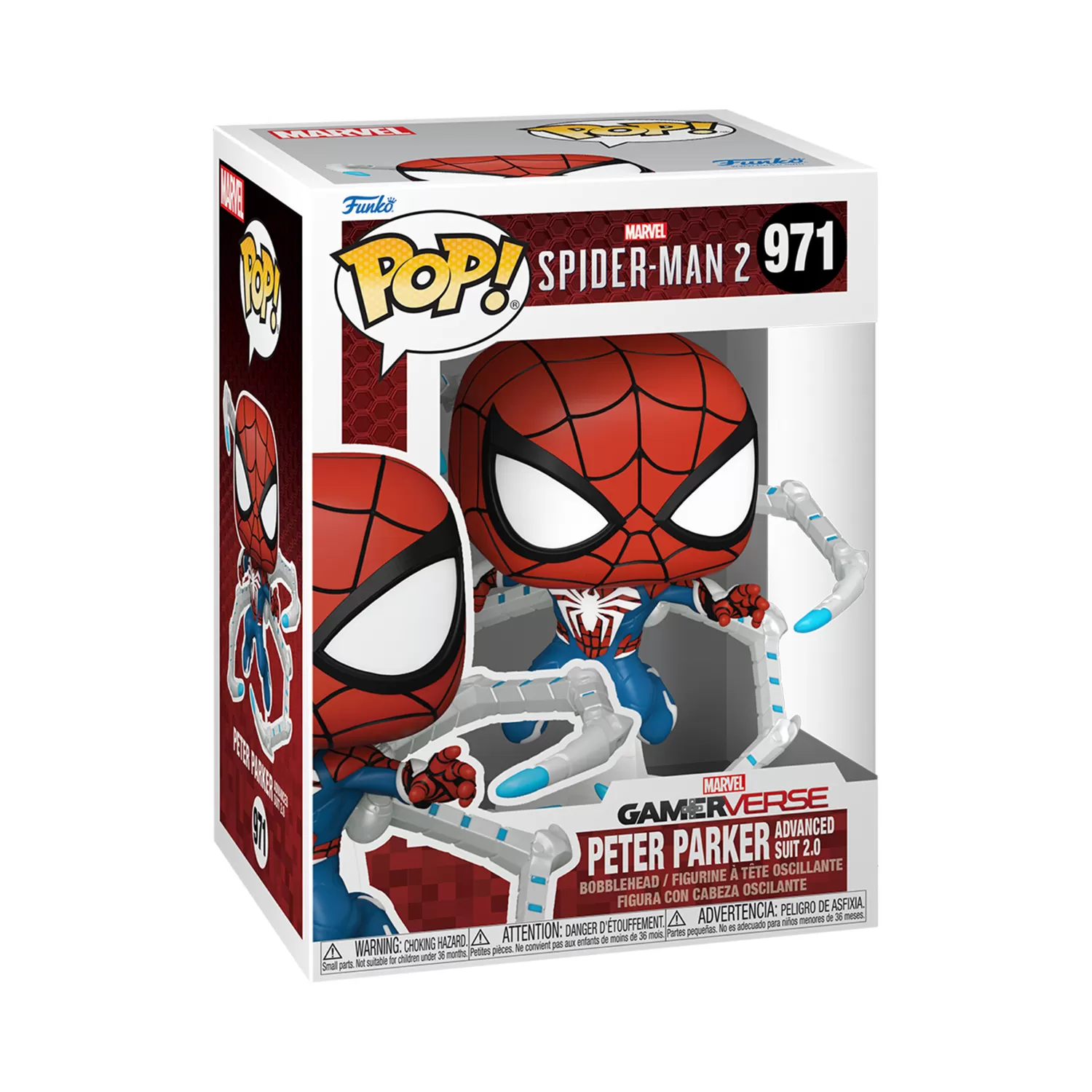 Peter Parker Advanced Suit 2.0 – Marvel Spider-Man 2 Funko Pop Vinyl Figure #971