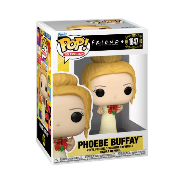 Front view of Phoebe Buffay in Yellow Dress Funko Pop Vinyl Figure packaging.