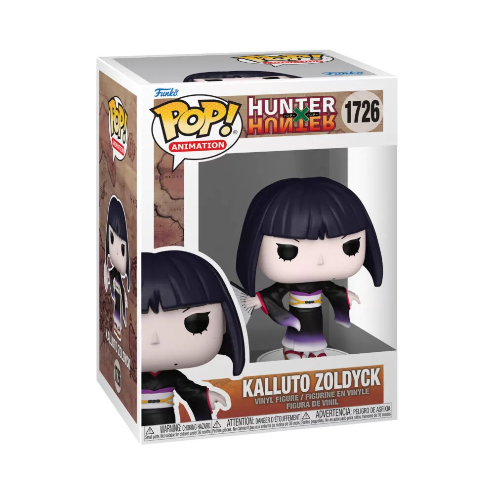 Kalluto Zoldyck Funko Pop figure in packaging, showing front-facing details.