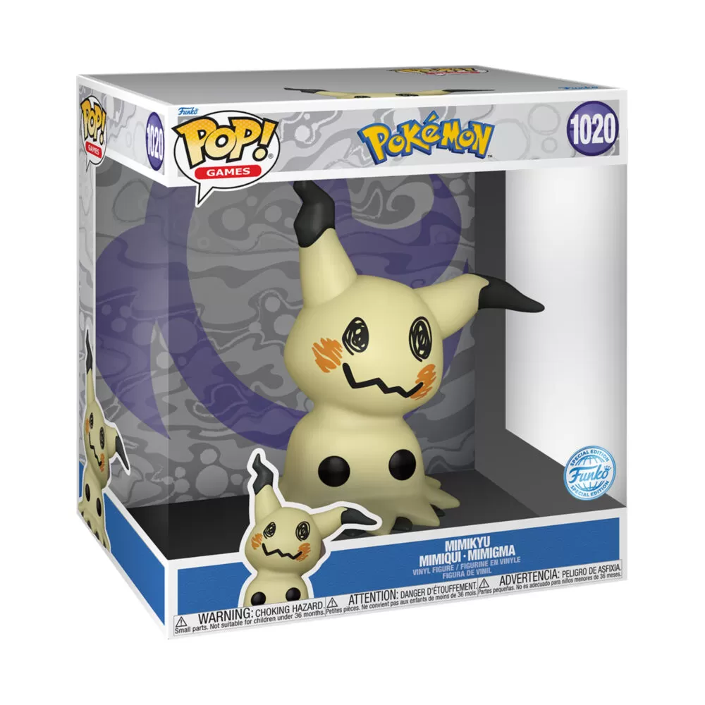 Packaged View of Mimikyu Funko Pop #1020 – Pokémon Jumbo Collectible