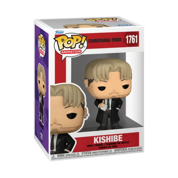 Packaged view of Kishibe Funko Pop #1761, Chainsaw Man vinyl pop in a display box.