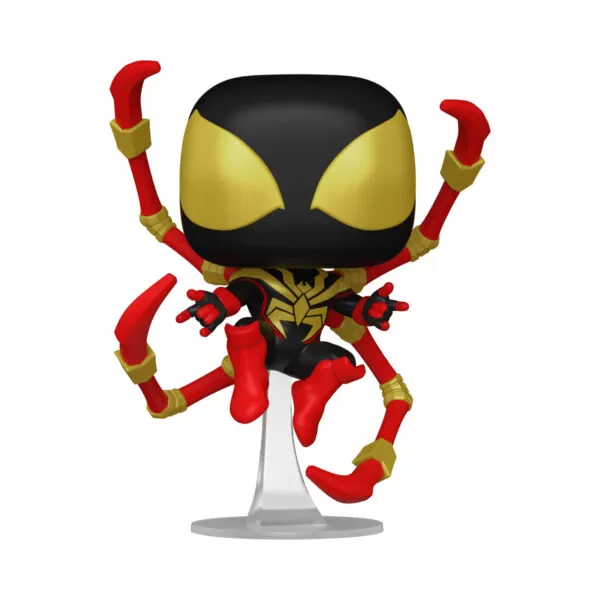 Unboxed view of the Marvel Miles Morales Iron Spider Funko Pop Bobble Head, showcasing intricate details of the suit.