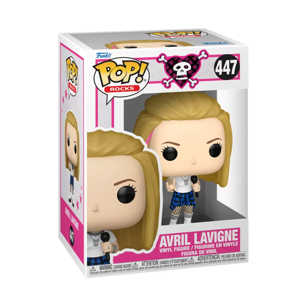 Front view of the Avril Lavigne Girlfriend collectible Funko Pop Vinyl Figure #447 in original packaging.