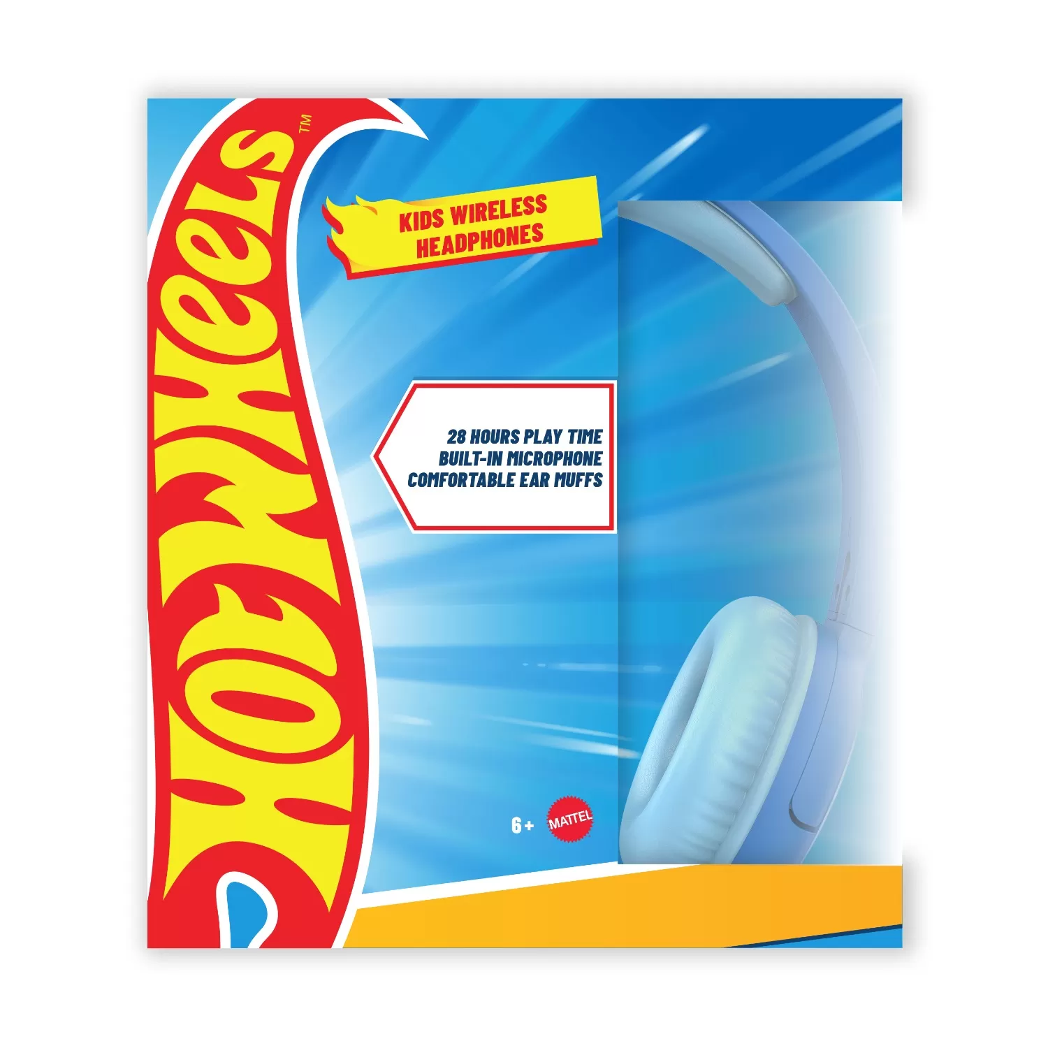 Mattel Hot Wheels Wireless Headphones for Kids - Blue - Image 5
