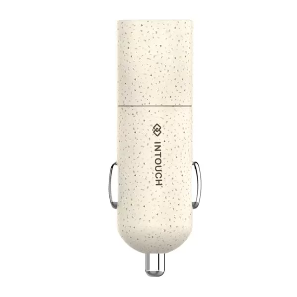 INTOUCH 20W Cigarette Charger - 2 Port Fast Charge - Wheat Straw - Image 5