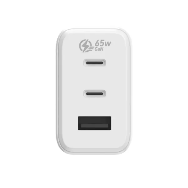 INTOUCH 65W Wall Charger - 3 Port Fast Charger- White - Image 3