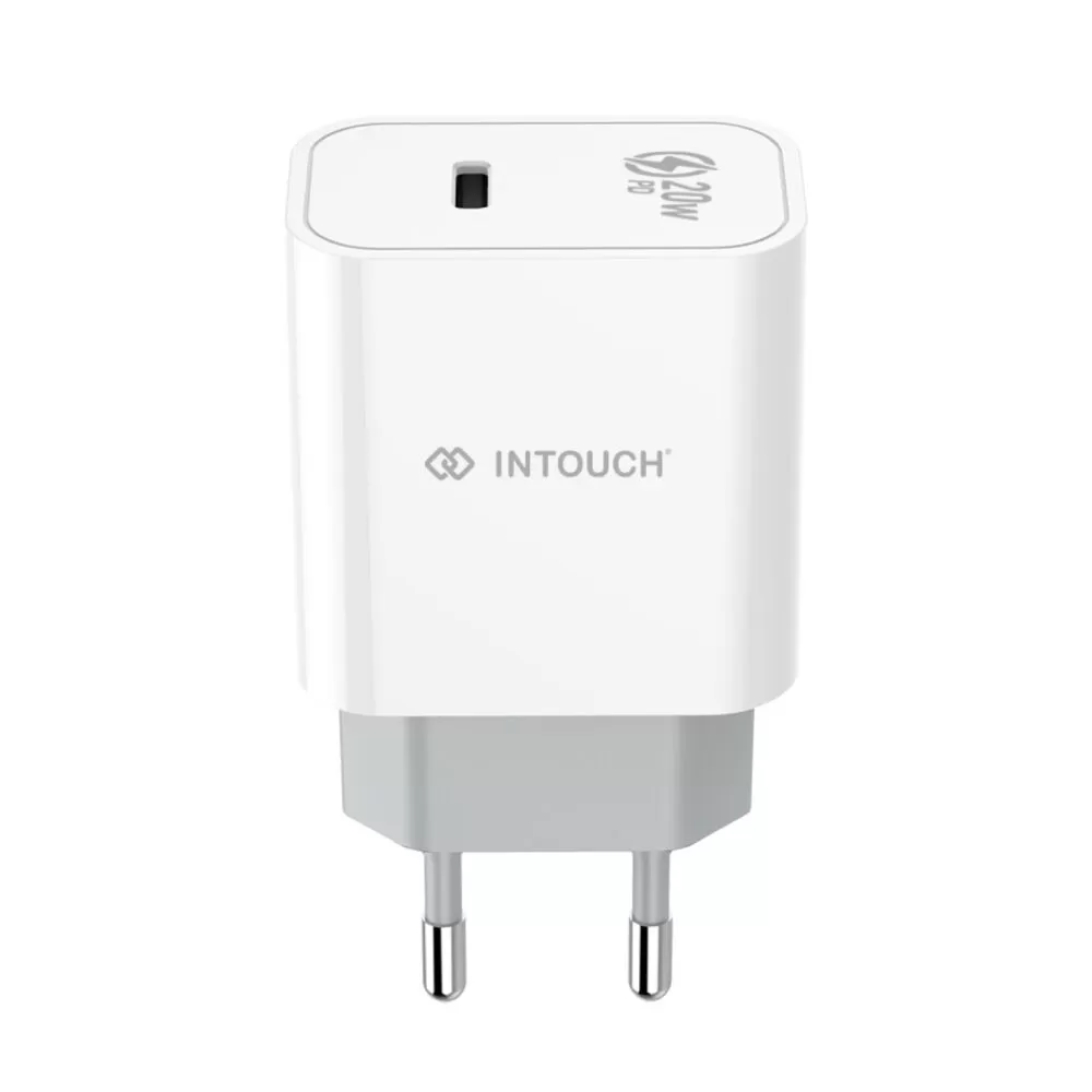 INTOUCH 20W Wall Charger - 1 Port Fast Charger - White