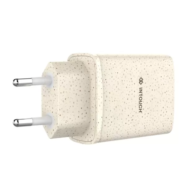INTOUCH 20W Wall Charger - 2 Port PD Fast Charger - Wheat Straw - Image 5