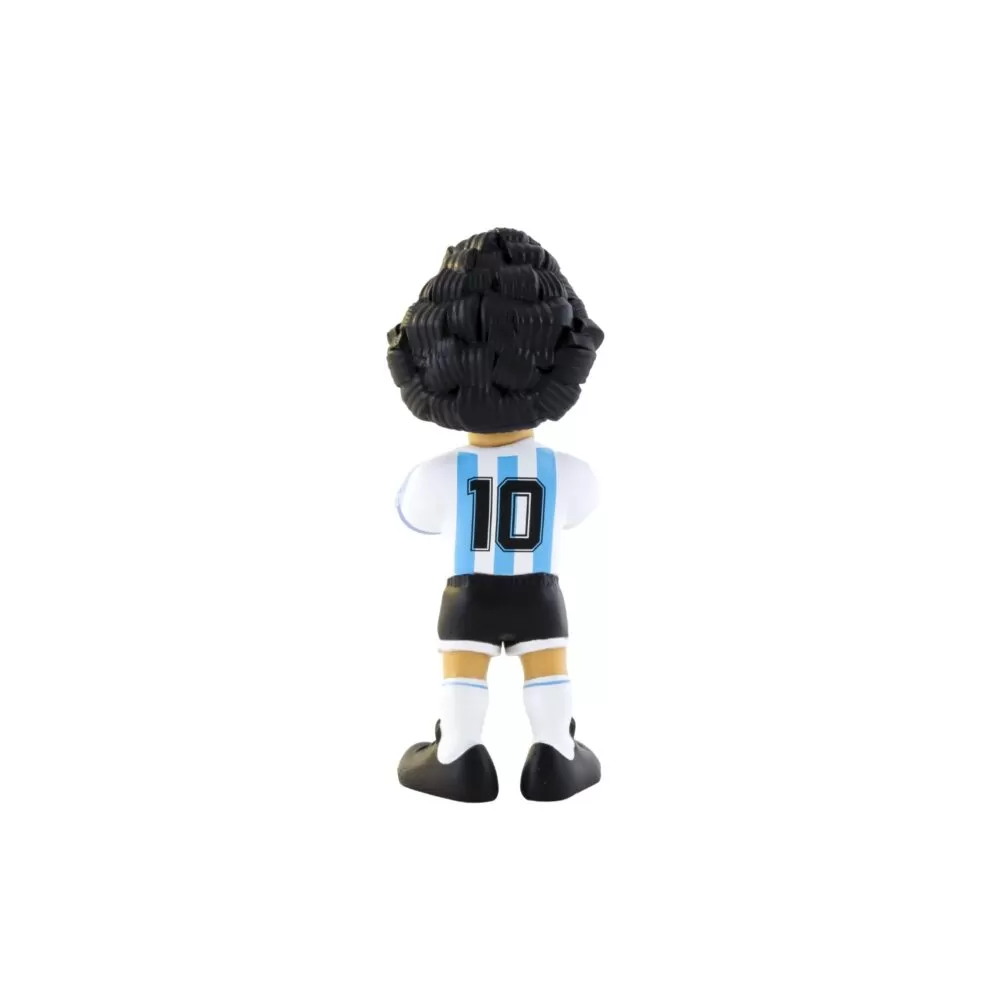 Back view of the Diego Maradona MINIX Figurine, highlighting the details of his football kit and posture.