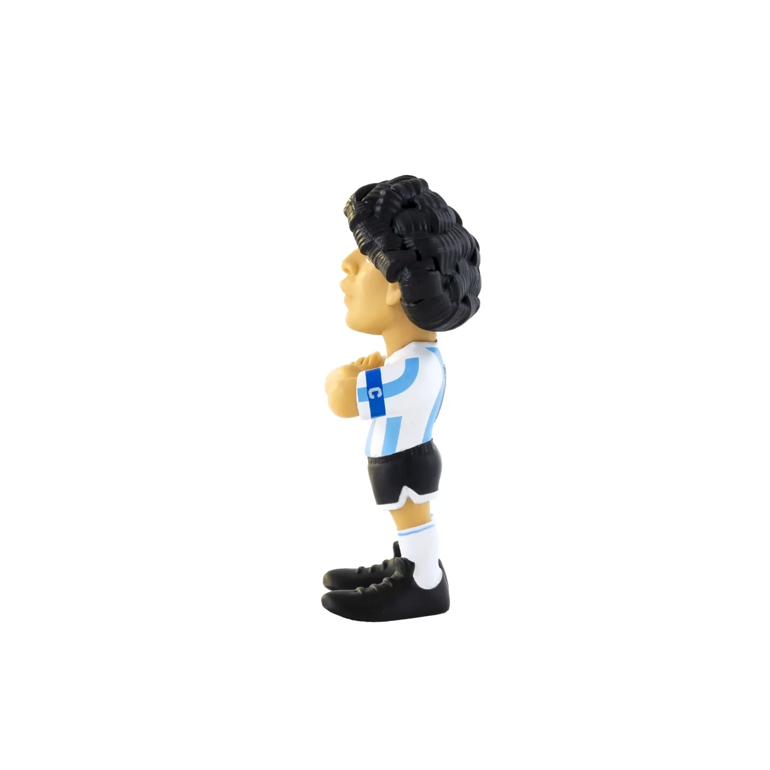 Side view of the Diego Maradona MINIX Figurine, emphasizing his dynamic playing style.
