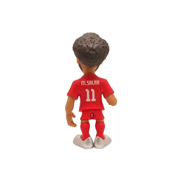 Back view of the Mo Salah MINIX Figurine, highlighting the details of his Liverpool kit and posture.