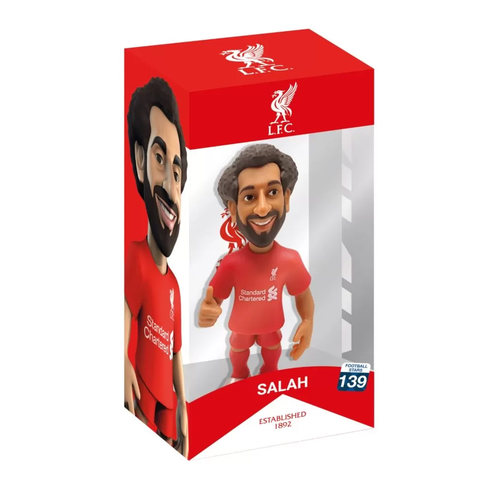 View of the packaging for the Mo Salah MINIX Figurine, featuring window display box design with clear packaging for protection.