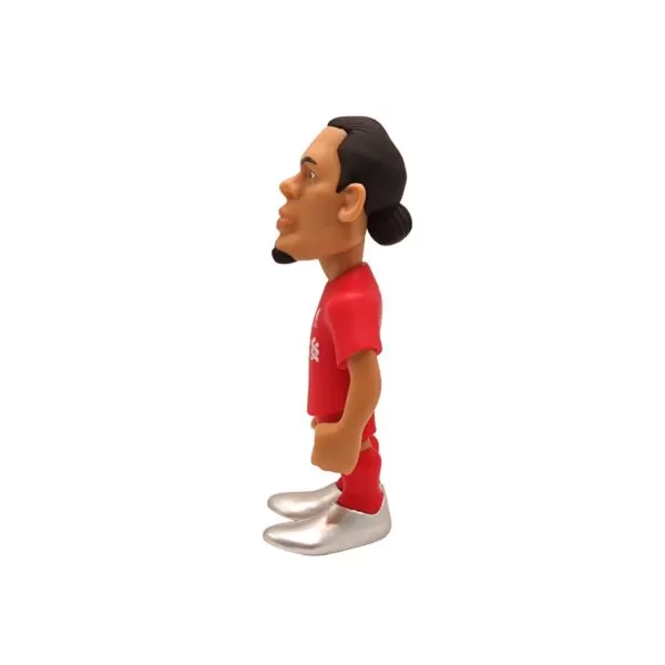 Side view of the Van Dijk MINIX Figurine, emphasizing his dynamic stance and focus on the field.