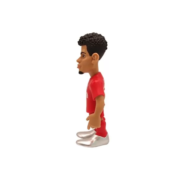 Side view of the Luis Diaz MINIX Figurine, emphasizing his movement and determination on the field.