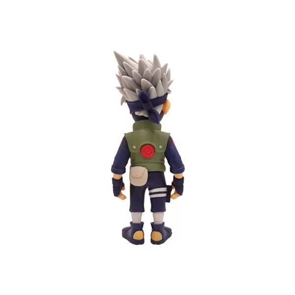 Back view of the Kakashi Minix Figurine, highlighting his ninja headband and attire.