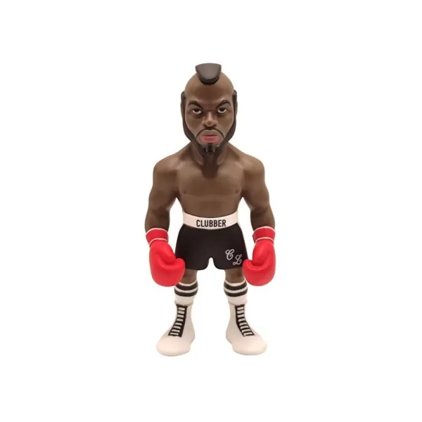 Front view of the Clubber Lang Minix Figurine, showcasing his boxing shorts, muscular build, and intense glare.