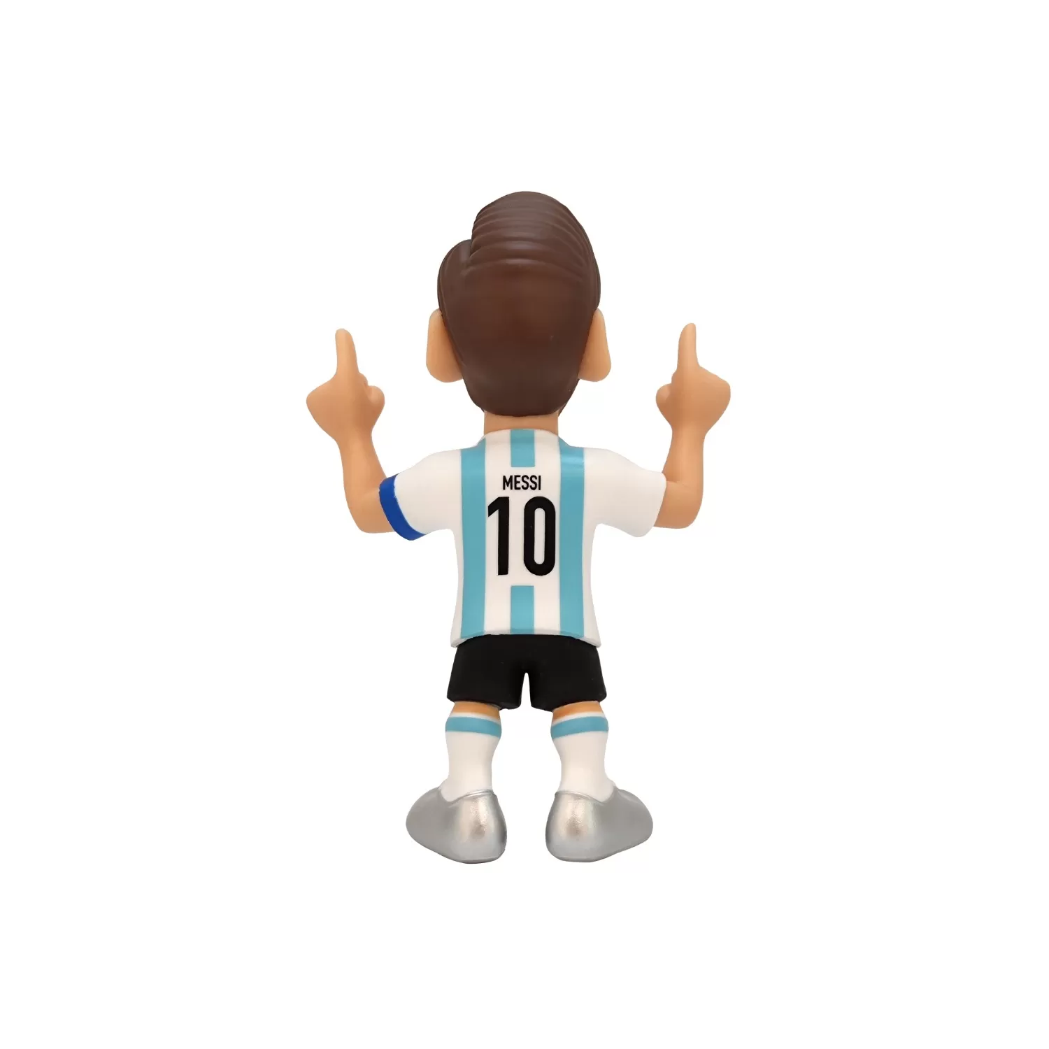 Back view of the Lionel Messi MINIX Figurine, highlighting the details of his gratitude Argentina kit and posture.