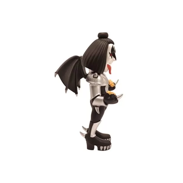 Side view of The Demon Minix Figurine, emphasizing his rockstar posture and powerful presence.