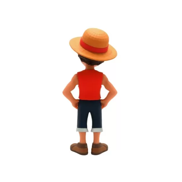 Back view of the Luffy MINIX Figurine, highlighting the details of his vest and pose.