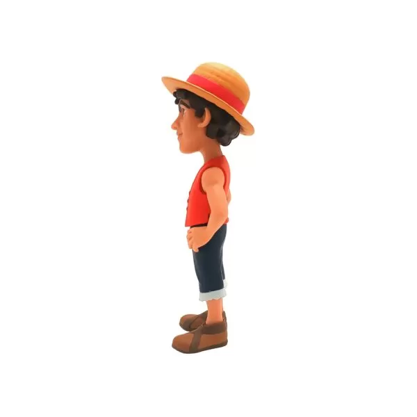 Side view of the Luffy MINIX Figurine, emphasizing his determined stance and iconic straw hat.