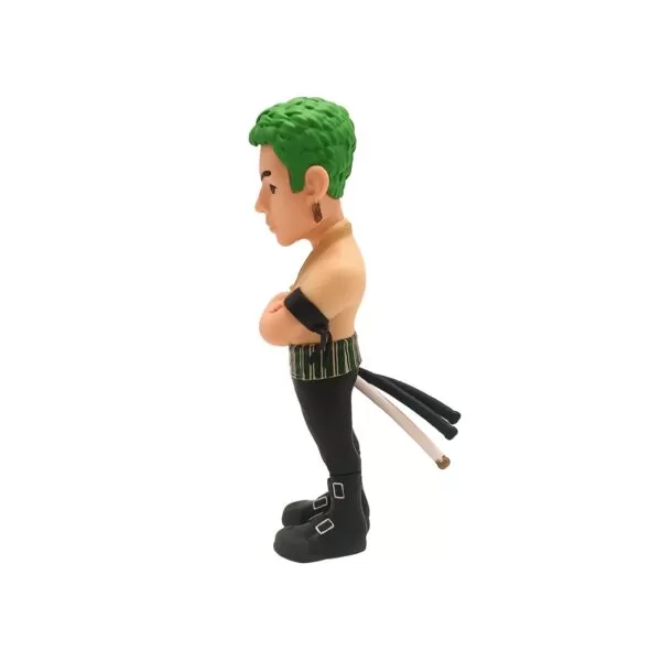 Side view of the Zoro MINIX Figurine, emphasizing his iconic sword stance and fierce expression.