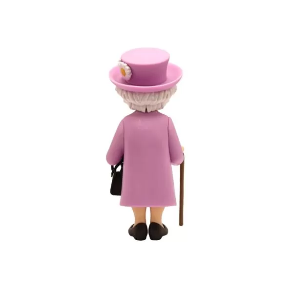 Back view of the Queen Elizabeth II MINIX Figurine, highlighting the details of her royal attire and posture.