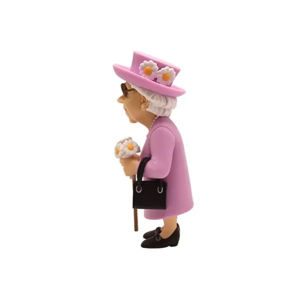 Side view of the Queen Elizabeth II MINIX Figurine, emphasizing her regal and graceful stance.