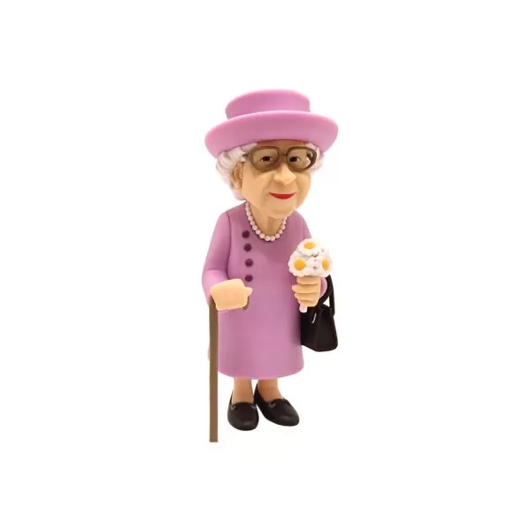 Front unboxed view of the Queen Elizabeth II MINIX Figurine, showcasing the intricate details of her royal and dignified expression..