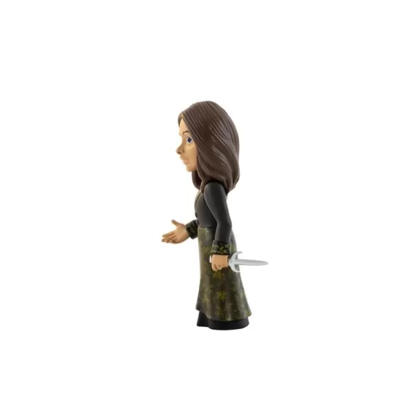 Side view of the Yennefer Minix Figurine, emphasizing her strong, confident stance and powerful expression.