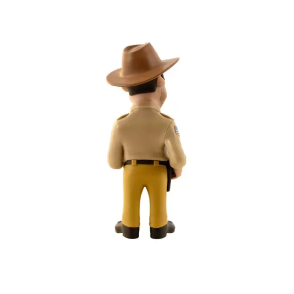 ack view of the Hopper Minix Figurine, highlighting the details of his rugged attire.