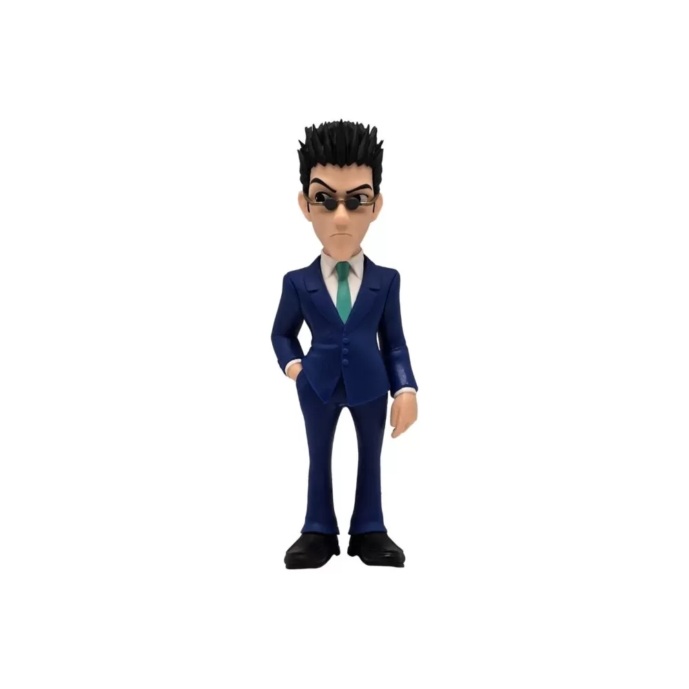 Front view of the Leorio MINIX Figurine, showcasing his glasses, suit, and determined expression.