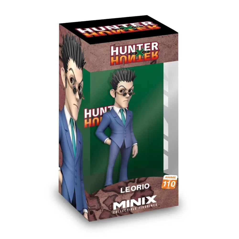 View of the packaging for the Leorio MINIX Figurine, featuring window display box design with clear packaging for protection.