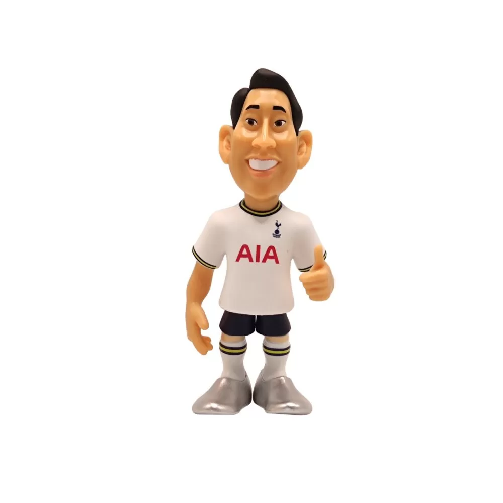 Front view of the Son Heung-Min MINIX Figurine, showcasing his Tottenham kit, football boots, and signature smile.