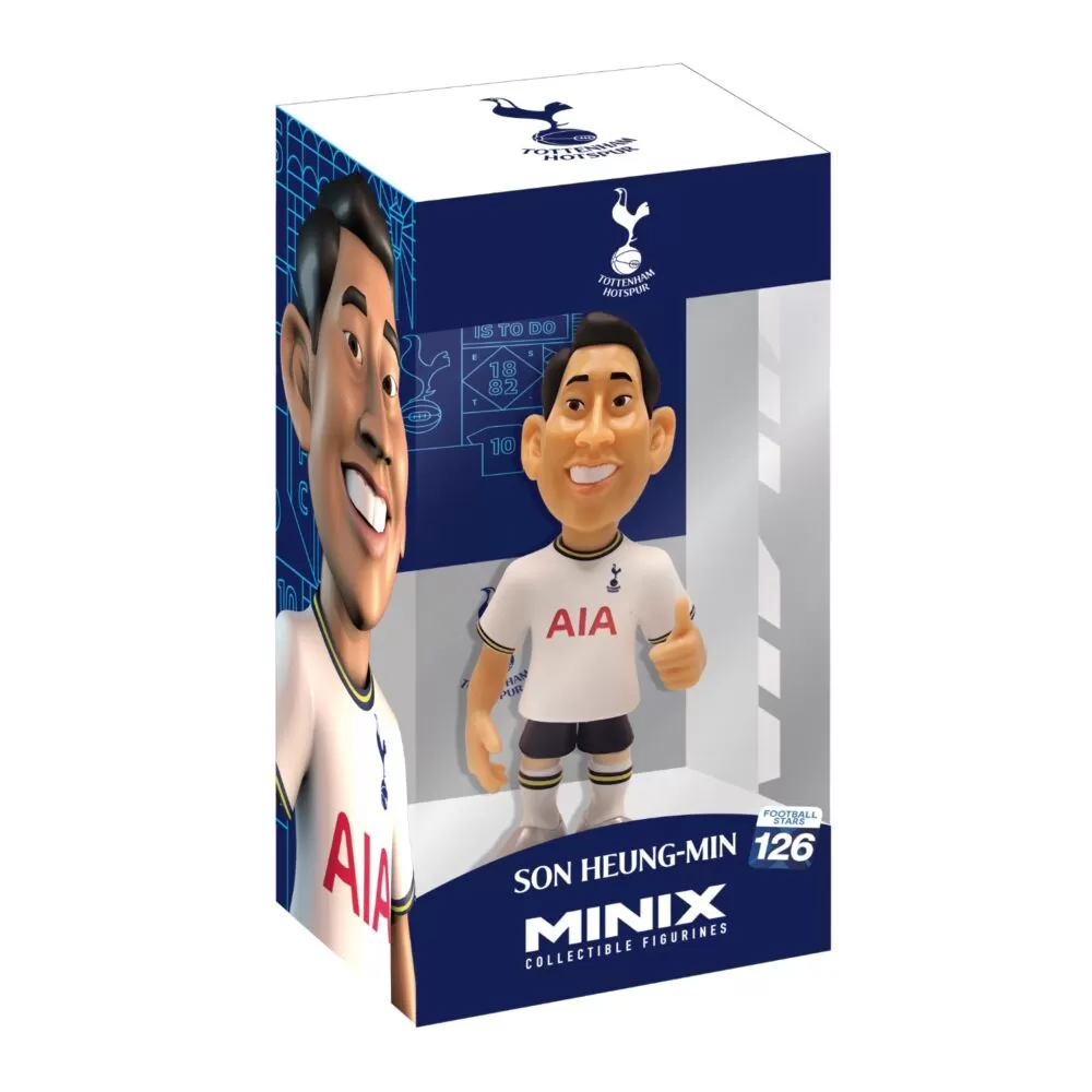 View of the packaging for the Son Heung-Min MINIX Figurine, featuring window display box design with clear packaging for protection.