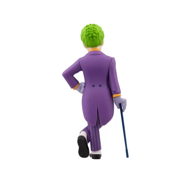 Back view of the Joker Minix Figure, highlighting his iconic purple suit and sinister expression.