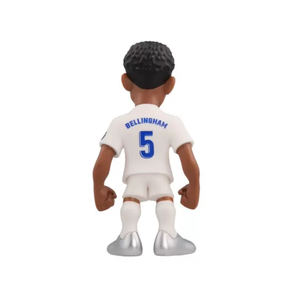 Back view of the Bellingham Minix Figurine 204, highlighting his Real Madrid kit and athletic posture.