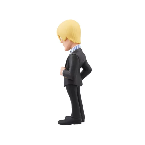 Side view of the Sanji Minix Figurine, emphasizing his action-ready pose and overall dynamic design.