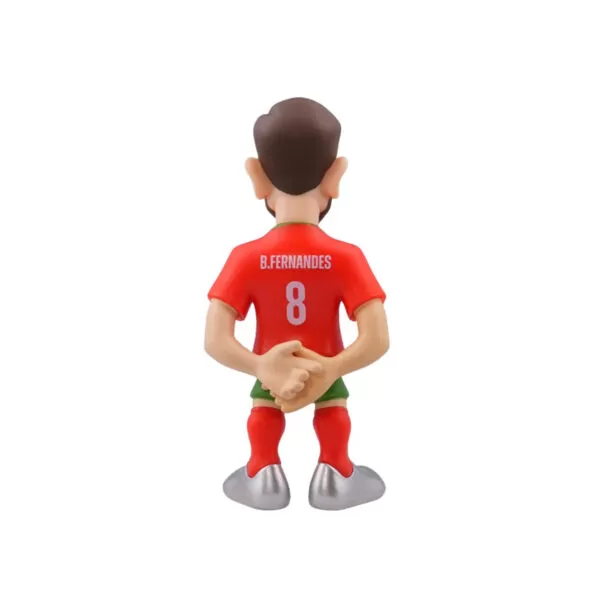 Back view of the Bruno Fernandes Minix Figurine, highlighting the attention to detail in his Portugal kit and posture.