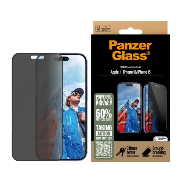 Apple iPhone 16 / 15 PanzerGlass Privacy Screen Protector - Image 3