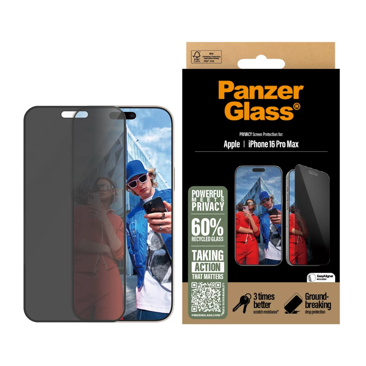 Apple iPhone 16 Pro Max PanzerGlass Privacy Screen Protector - Image 3