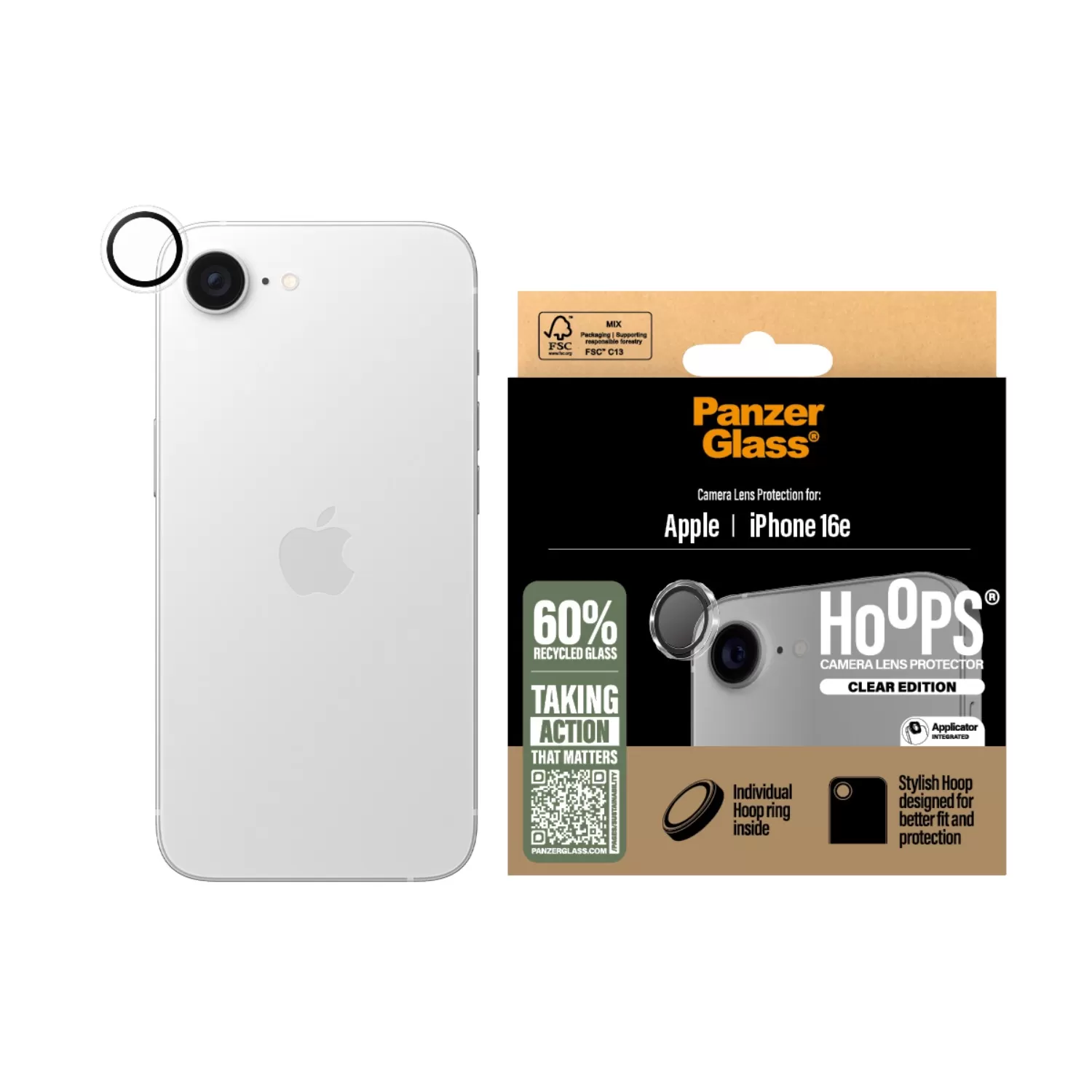Apple iPhone 16e PanzerGlass Hoops Camera Lens Protector