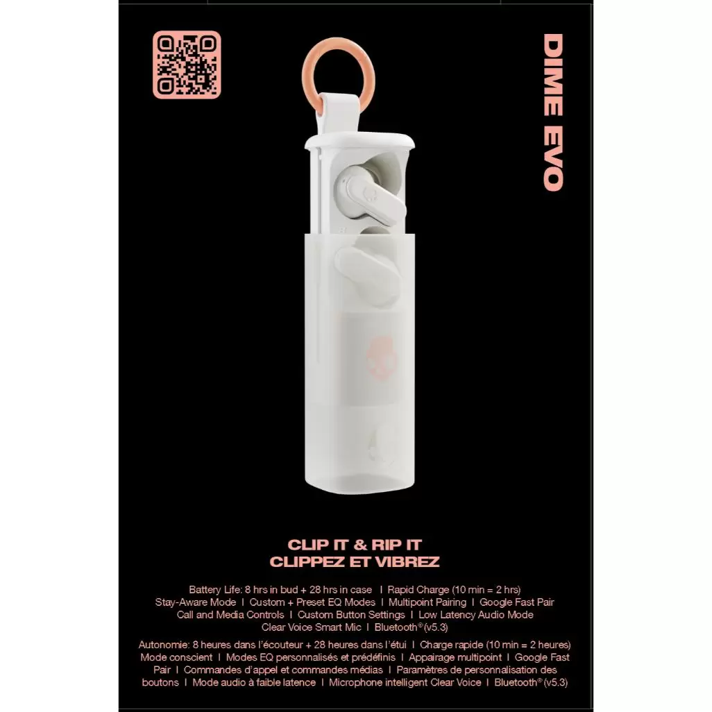 Skullcandy Dime Evo TWS True Wireless Earbuds – Bone - Image 5