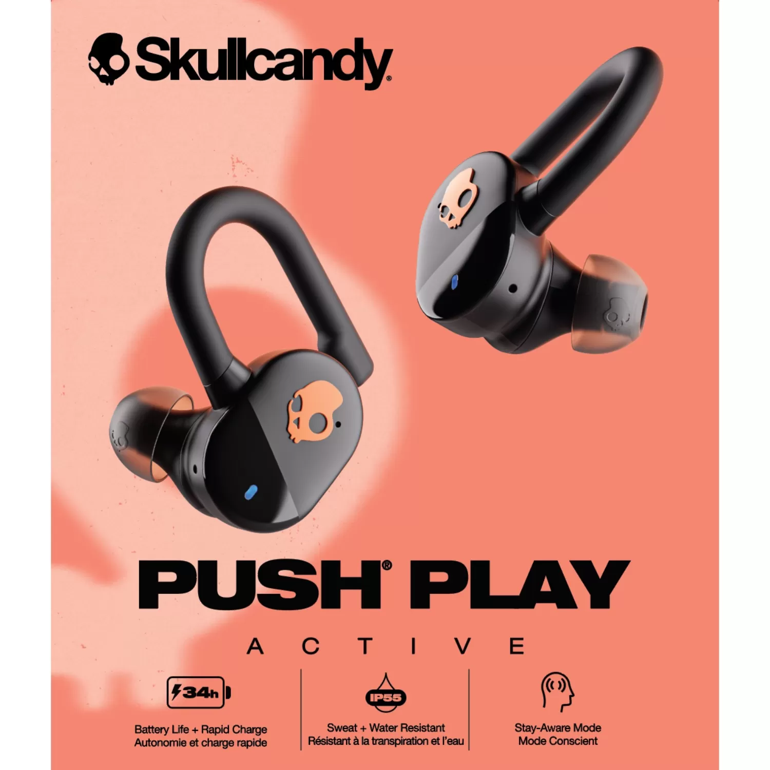 Skullcandy Push TWS True Wireless Earbuds – Black - Image 6