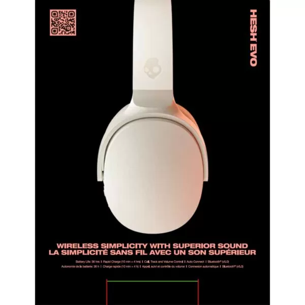 Skullcandy Hesh® Evo Bone and Orange Wireless Headphones - Image 4