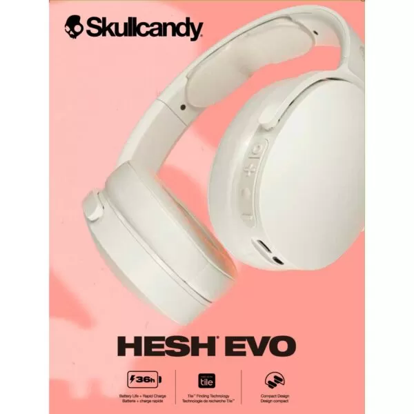 Skullcandy Hesh® Evo Bone and Orange Wireless Headphones - Image 5