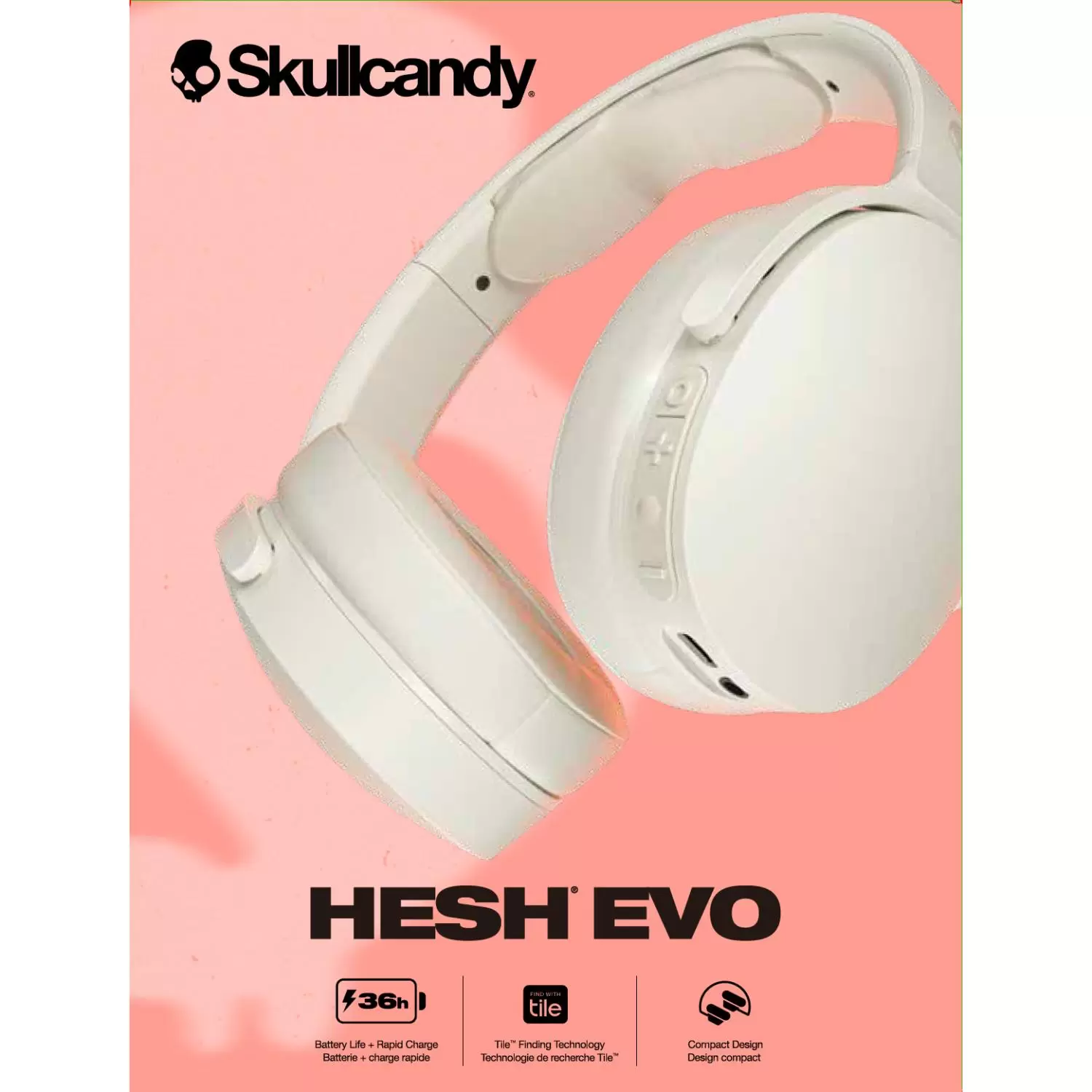 Skullcandy Hesh Evo Wireless Headphones - Bone - Image 5