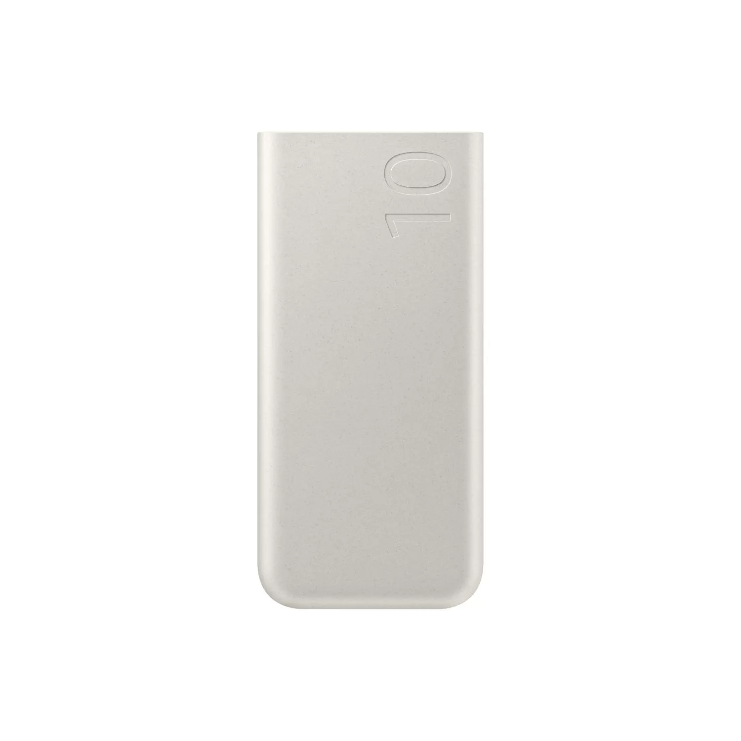 Front view of the original Samsung power bank 10000mAh in beige, featuring 25W PD fast charging for efficient portable charging.