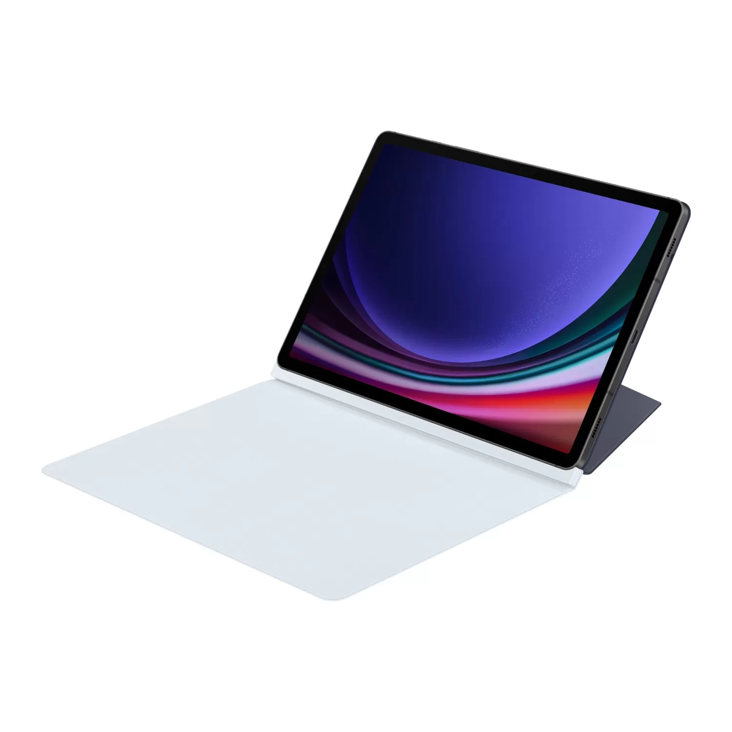 Slim profile of Samsung Galaxy Tab S9 Blue Smart Book Cover for easy portability