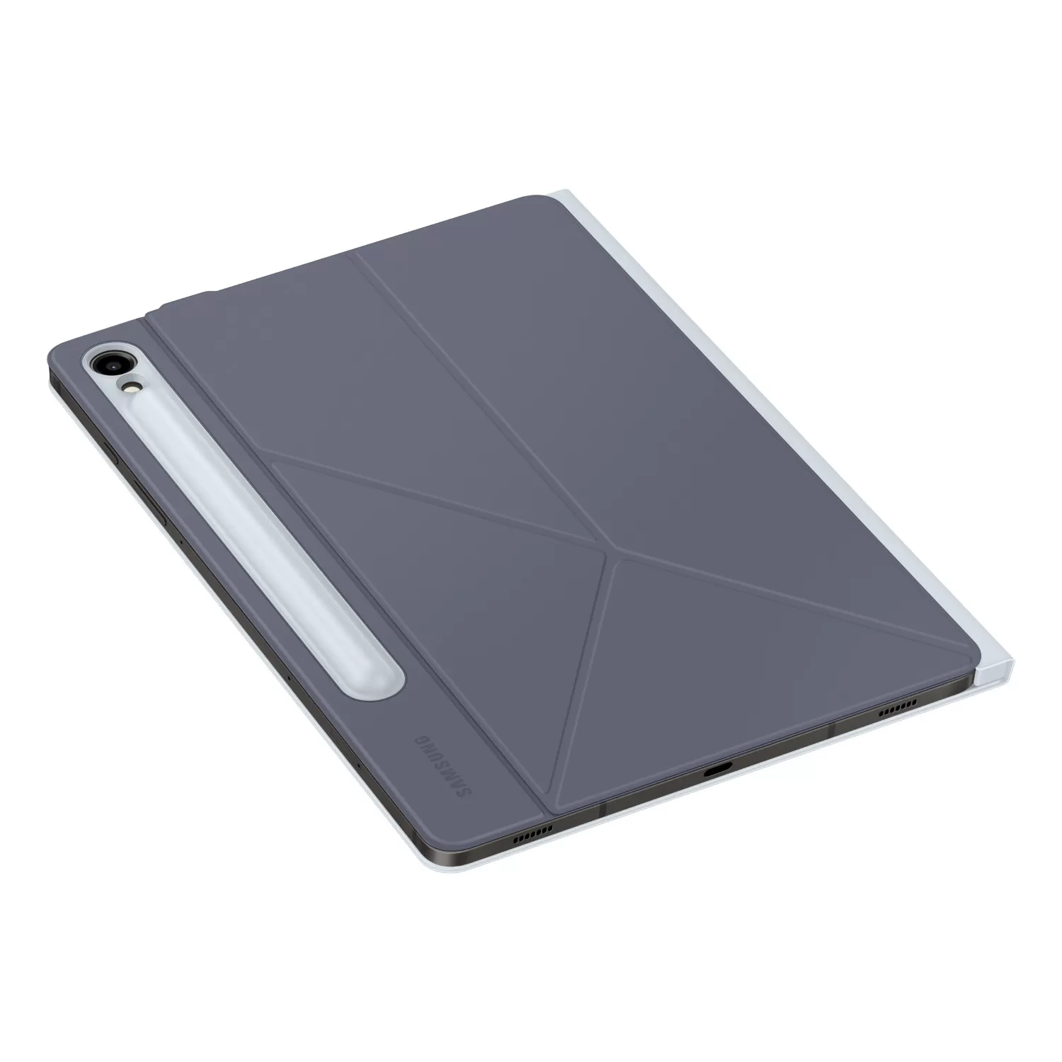 Back view of Samsung Galaxy Tab S9 Blue Smart Book Cover highlighting its sturdy construction