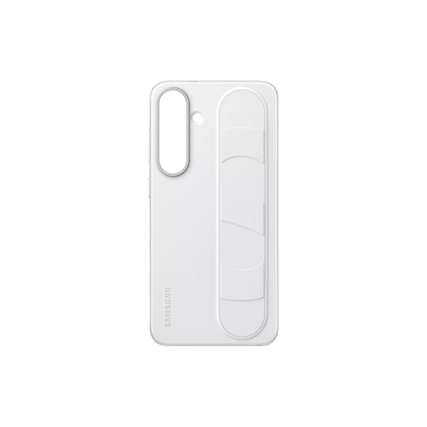 Back view of the Official Samsung Standing Grip Cover for Samsung Galaxy S25+ in white